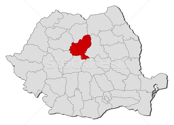 Map of Romania, Mures highlighted Stock photo © Schwabenblitz
