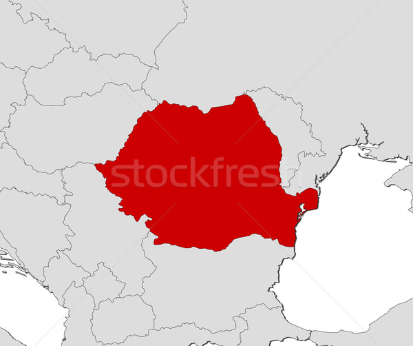 Stock fotó: Térkép · Romania · politikai · néhány · absztrakt · világ