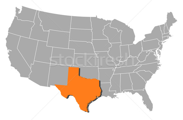 Map of the United States, Texas highlighted Stock photo © Schwabenblitz