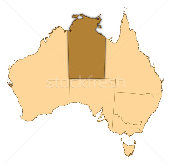 Map of Australia, Northern Territory highlighted Stock photo © Schwabenblitz