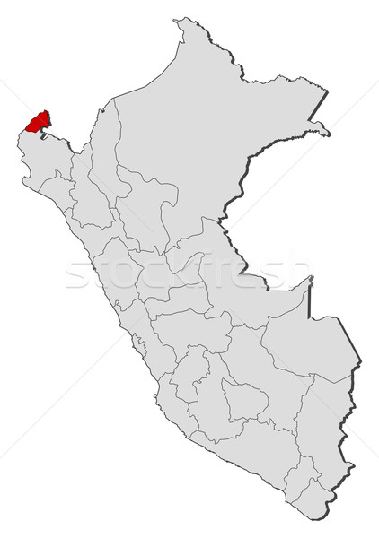 Map of Peru, Tumbes highlighted Stock photo © Schwabenblitz