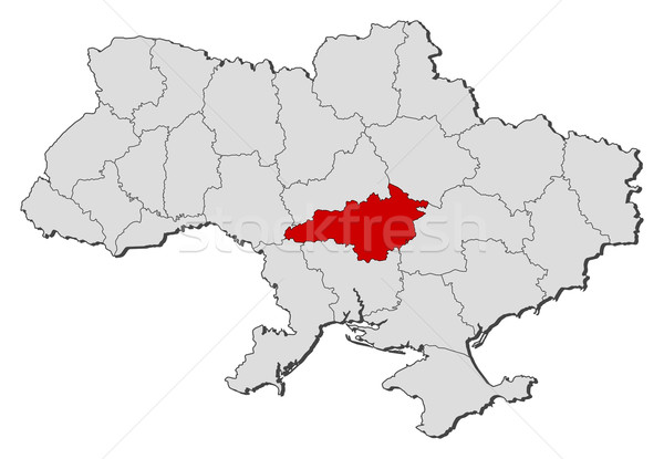 Map of Ukraine, Kirovohrad highlighted Stock photo © Schwabenblitz