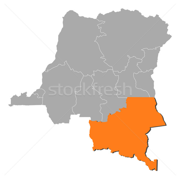Map of Democratic Republic of the Congo, Katanga highlighted Stock photo © Schwabenblitz