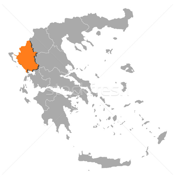 Map of Greece, Epirus highlighted Stock photo © Schwabenblitz