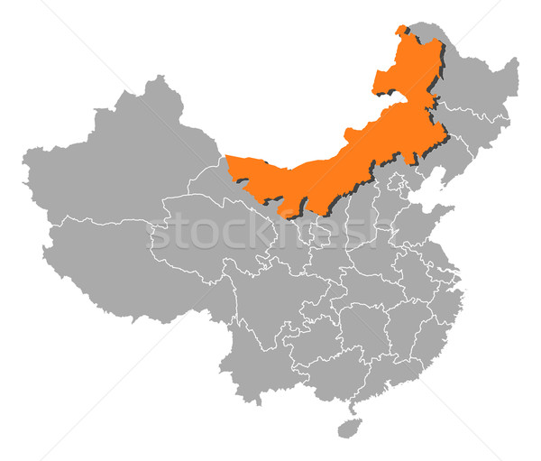 Map of China, Inner Mongolia highlighted Stock photo © Schwabenblitz