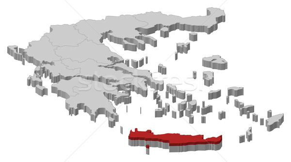 Map of Greece, Crete highlighted Stock photo © Schwabenblitz