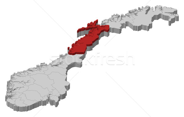 Map of Norway, Nordland highlighted Stock photo © Schwabenblitz