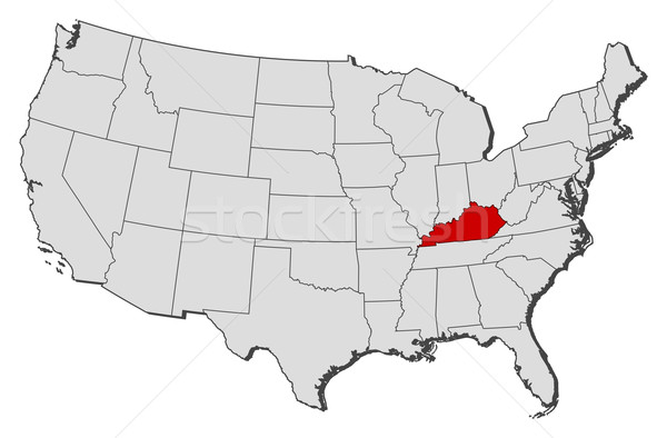 地図 米国 ケンタッキー州 政治的 いくつかの 抽象的な ストックフォト © Schwabenblitz