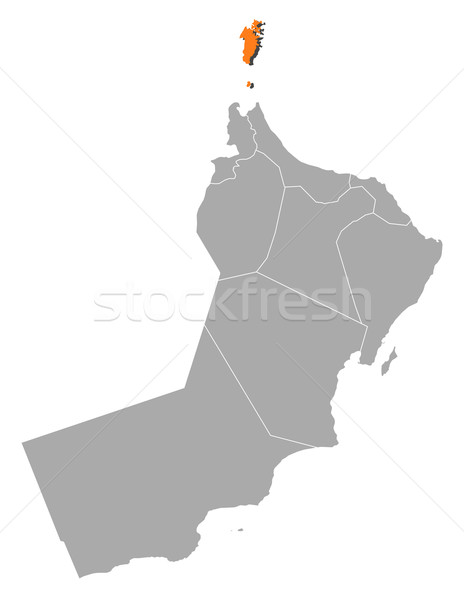 Сток-фото: карта · Оман · политический · несколько · аннотация