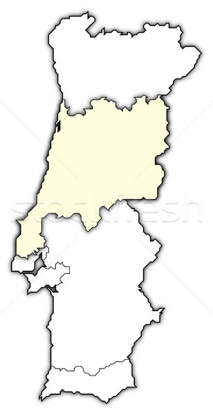 [[stock_photo]]: Carte · Portugal · région · politique · plusieurs · régions