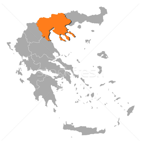 Map of Greece, Central Macedonia highlighted Stock photo © Schwabenblitz