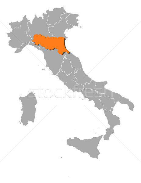 Map of Italy, Emilia-Romagna highlighted Stock photo © Schwabenblitz