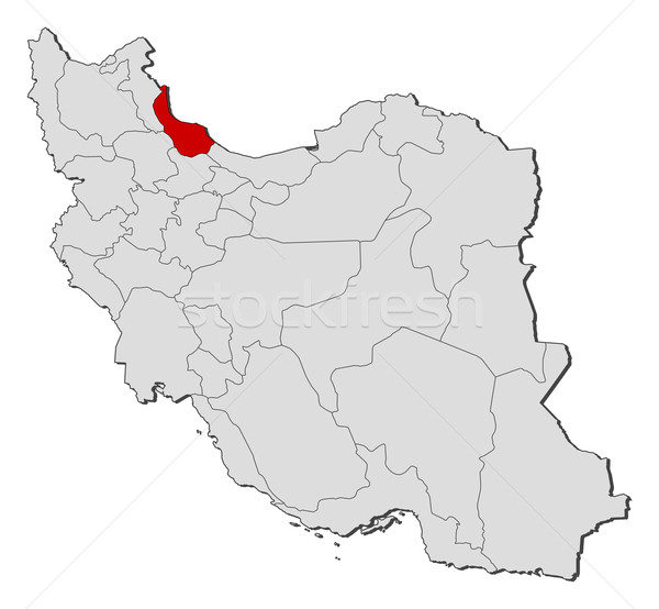 Map of Iran, Gilan highlighted Stock photo © Schwabenblitz