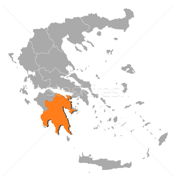 Map of Greece, Peloponnese highlighted Stock photo © Schwabenblitz