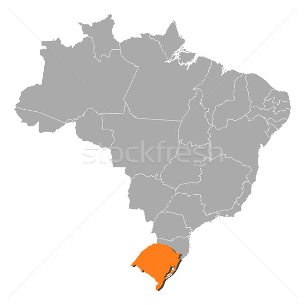 Map of Brazil, Rio Grande do Sul highlighted Stock photo © Schwabenblitz