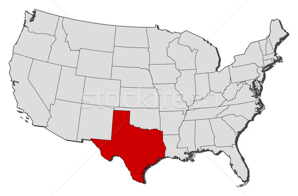 Imagine de stoc: Hartă · Statele · Unite · Texas · politic · abstract