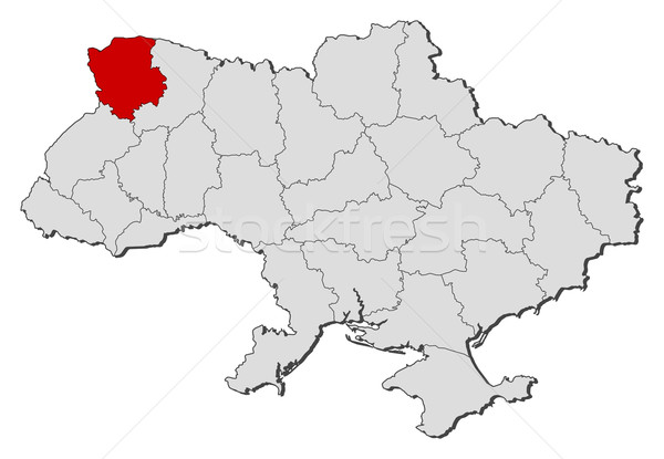 Map of Ukraine, Volyn highlighted Stock photo © Schwabenblitz