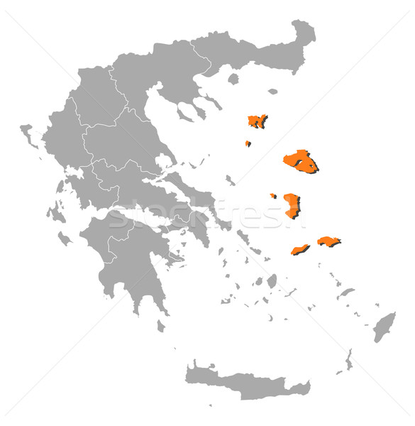 Map of Greece, North Aegean highlighted Stock photo © Schwabenblitz