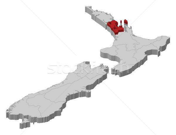 Map of New Zealand, Auckland highlighted Stock photo © Schwabenblitz