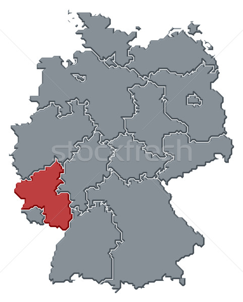 Map of Germany, Rhineland-Palatinate highlighted Stock photo © Schwabenblitz