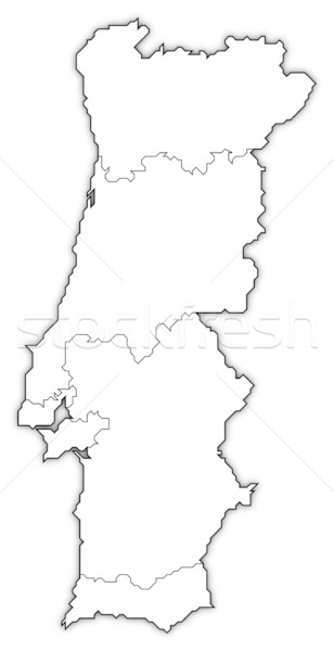 Desenho de Mapa do contorno de Portugal para colorir