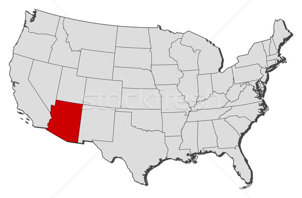 Stock photo: Map of the United States, Arizona highlighted
