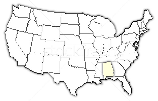 Сток-фото: карта · Соединенные · Штаты · Алабама · политический · несколько · аннотация
