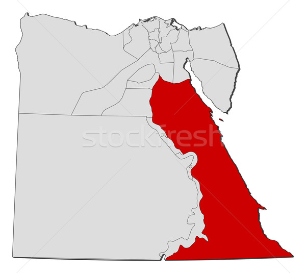 Map of Egypt, Red Sea highlighted Stock photo © Schwabenblitz