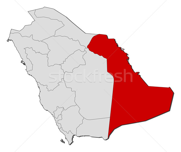 Foto stock: Mapa · Arábia · Saudita · oriental · político · vários · abstrato
