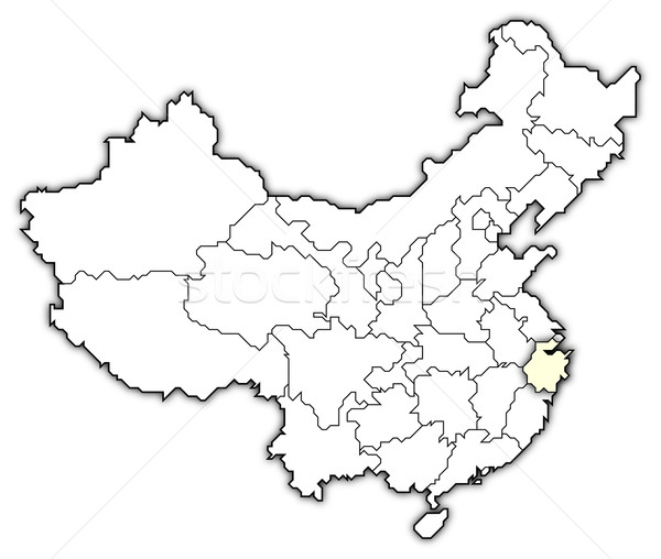 Stock photo: Map of China, Zhejiang highlighted