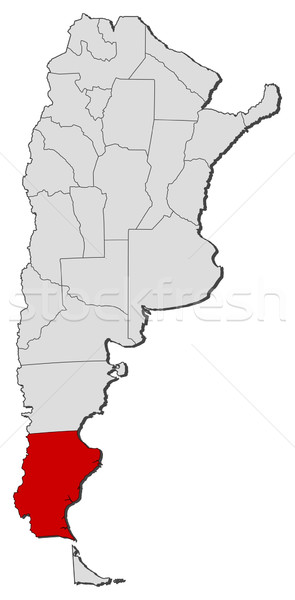 Map of Argentina, Santa Cruz highlighted Stock photo © Schwabenblitz