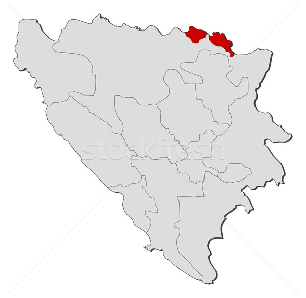 Map of Bosnia and Herzegovina, Posavina highlighted Stock photo © Schwabenblitz