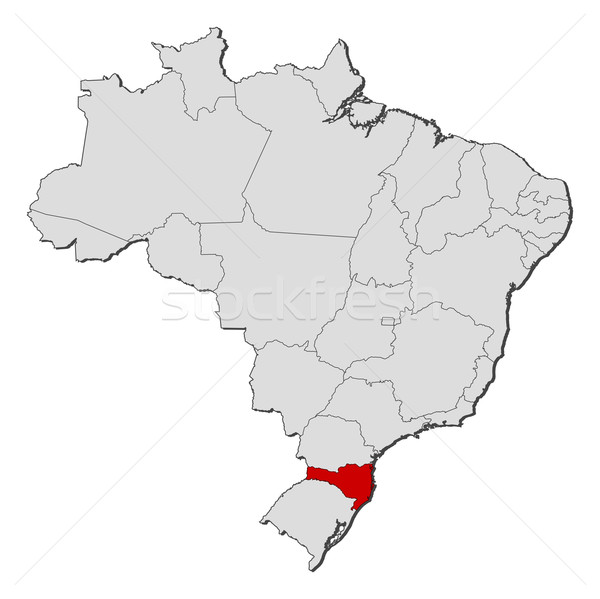 Map of Brazil, Santa Catarina highlighted Stock photo © Schwabenblitz