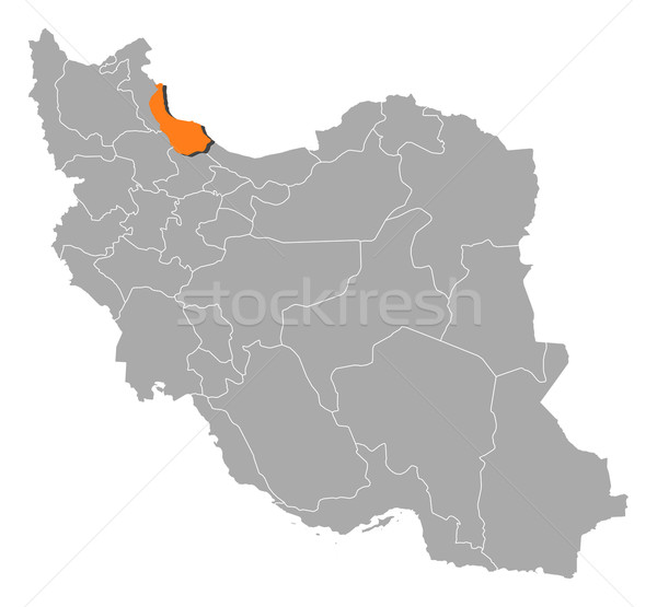 Map of Iran, Gilan highlighted Stock photo © Schwabenblitz