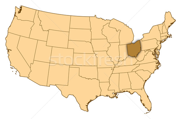 Foto stock: Mapa · Estados · Unidos · Ohio · abstrato · fundo · comunicação