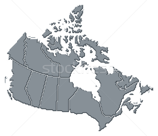 [[stock_photo]]: Carte · Canada · politique · plusieurs · résumé · communication
