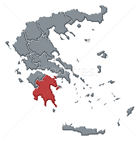 Map of Greece, Peloponnese highlighted Stock photo © Schwabenblitz