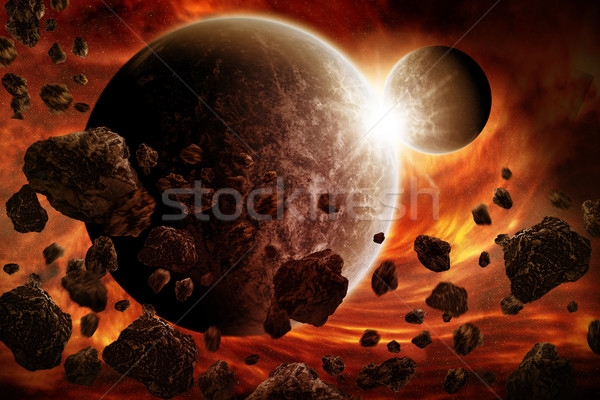 Meteoritos planeta espacio vista cielo mundo Foto stock © sdecoret