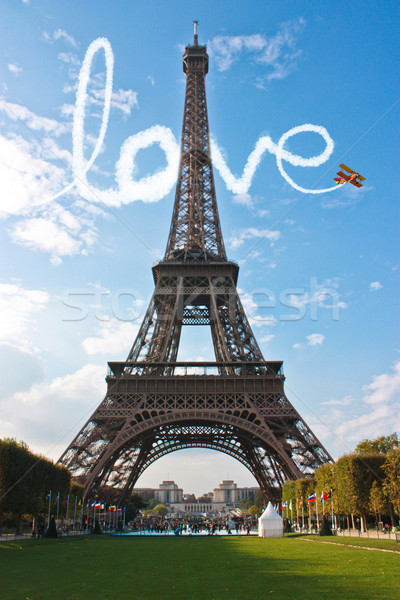 Foto d'archivio: Amore · Parigi · Torre · Eiffel · città · sole · cuore