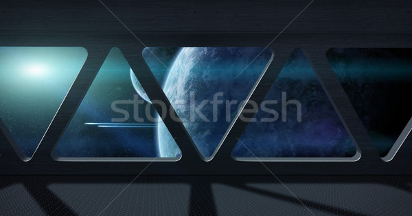 View of outer space from inside a space station Stock photo © sdecoret