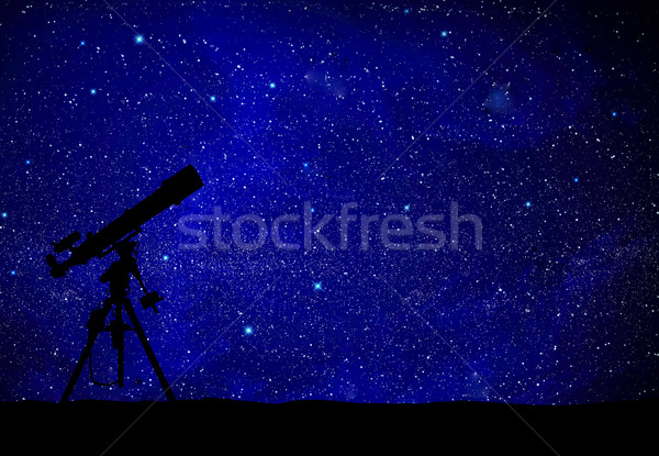 Telescopio viendo manera ilustración cielo mundo Foto stock © sdecoret