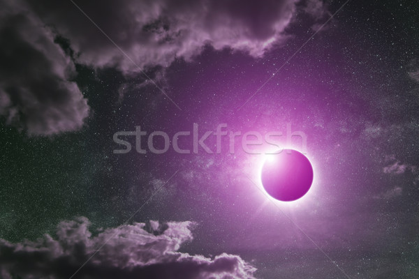 Fogyatkozás Föld kilátás nap telihold földgömb Stock fotó © sdecoret