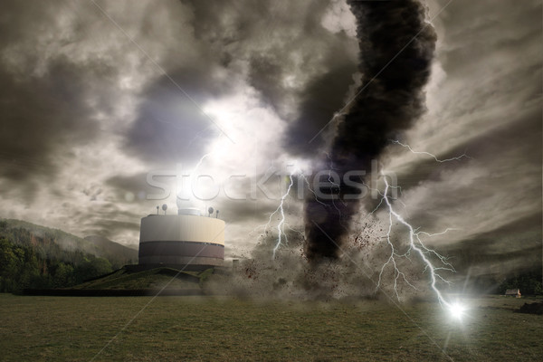 Groß Tornado Katastrophe Ansicht Himmel Natur Stock foto © sdecoret