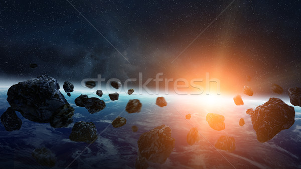 Meteorito planeta terra espaço ver globo luz Foto stock © sdecoret