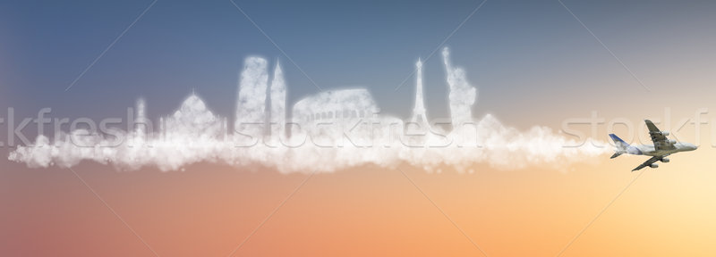 Illustration of famous monument of the world Stock photo © sdecoret