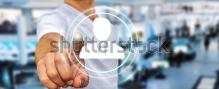 Mann Frau digitalen Schnittstelle groß blau Stock foto © sdecoret