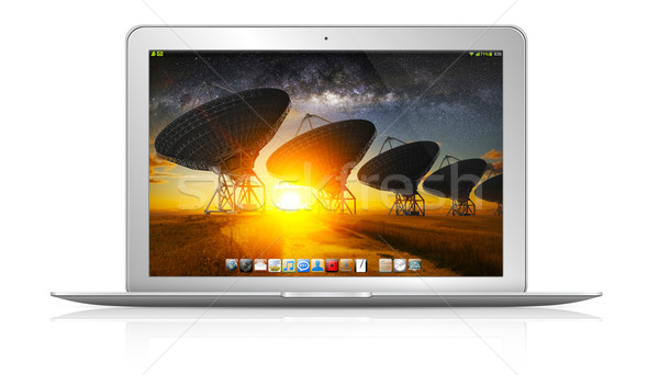 Stock photo: Modern laptop on white background