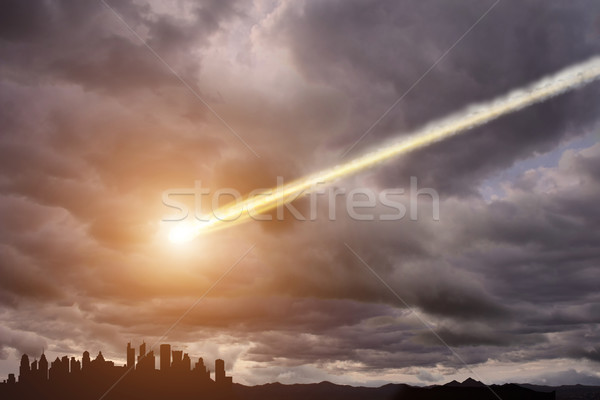 Meteoritos planeta espacio vista cielo mundo Foto stock © sdecoret