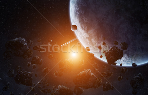 Göktaşı gezegen uzay görmek dünya ışık Stok fotoğraf © sdecoret