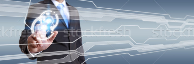 Businessman using digital tactile screen interface Stock photo © sdecoret